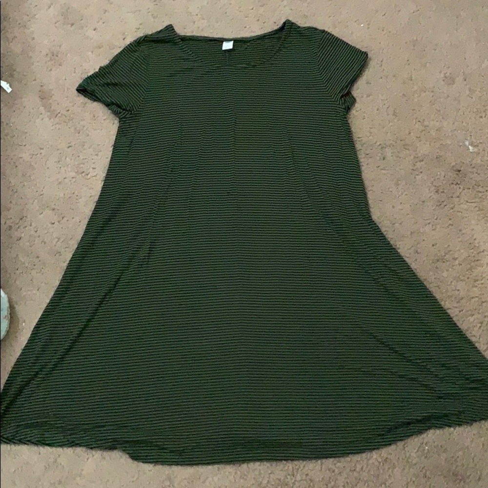 Striped Short Sleeve Swing Dress